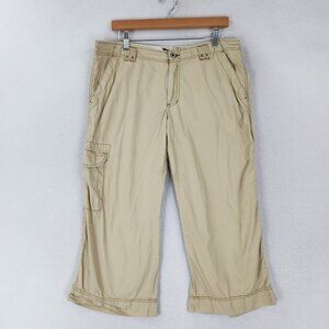 Polo Ralph Lauren Pants Womens 12 Khaki Tan Cargo Crop Straight Leg Mid Rise